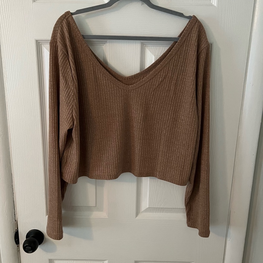 Tan cropped sweater